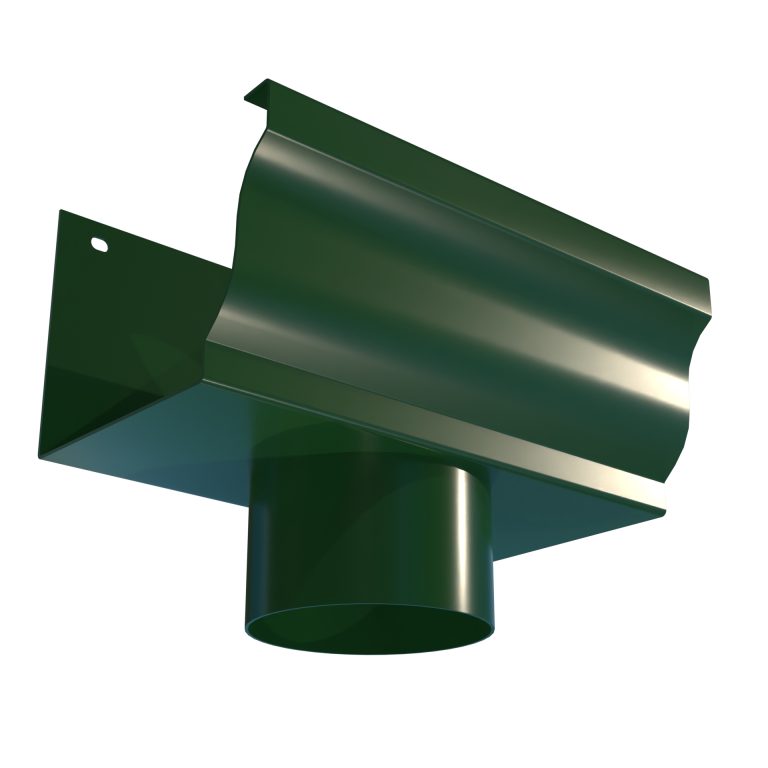 Dove 101.6mm diameter aluminium outlet for connecting Dove gutter systems to round rainwater downpipes