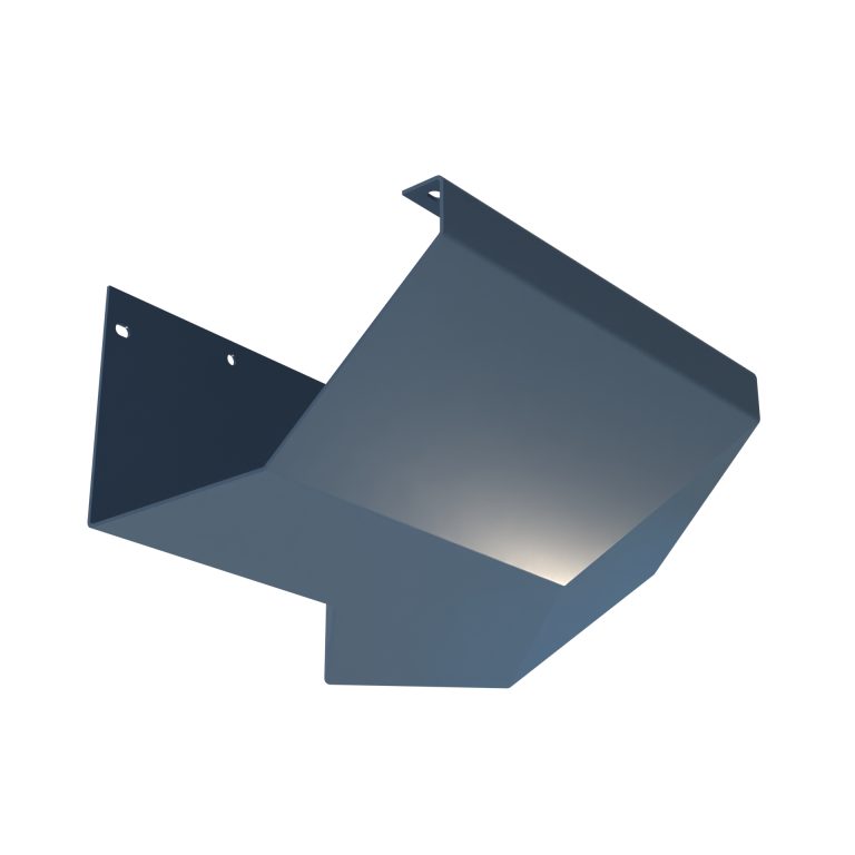 Bespoke external corner for Torent 1 aluminium gutter manufactured to a custom angle