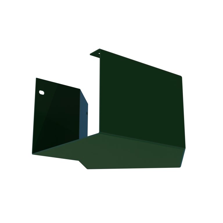 Bespoke external corner for Delta 100 aluminium gutter made to a custom angle