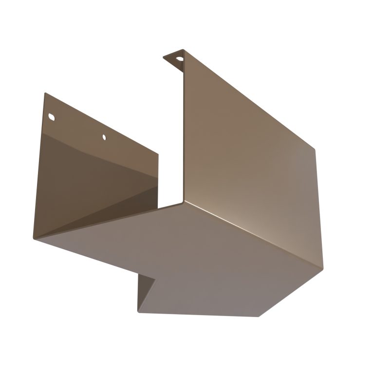 Bespoke external corner for Delta 125 aluminium gutter