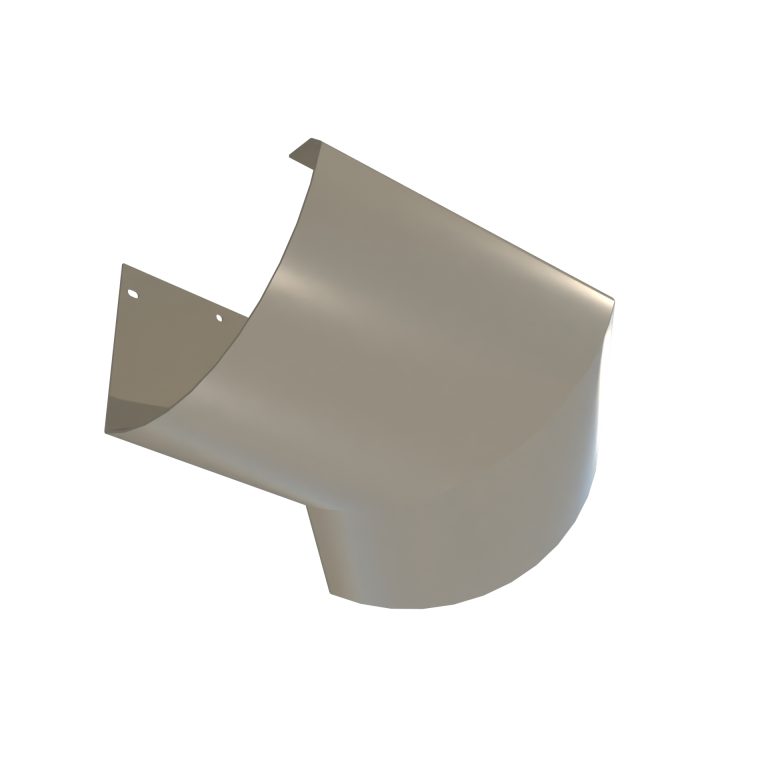 Custom angle external corner manufactured for HR215 aluminium gutter systems