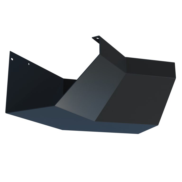 Bespoke internal corner for Torent 3 aluminium gutter manufactured to a custom angle