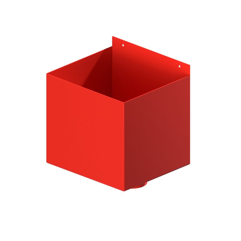 Aluminium box hopper with 30mm offset