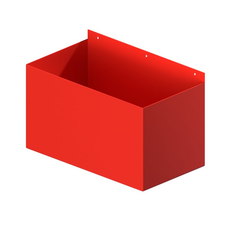 Aluminium large box hopper with 30mm offset