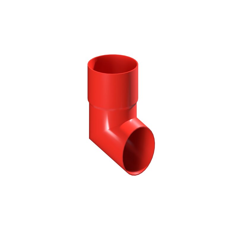 Aluminium 112.5-degree shoe for 76.2mm round downpipe
