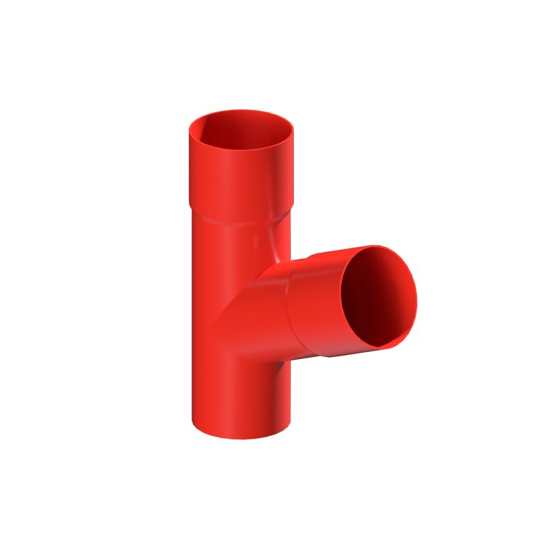 Aluminium 112.5-degree branch fitting for round downpipe