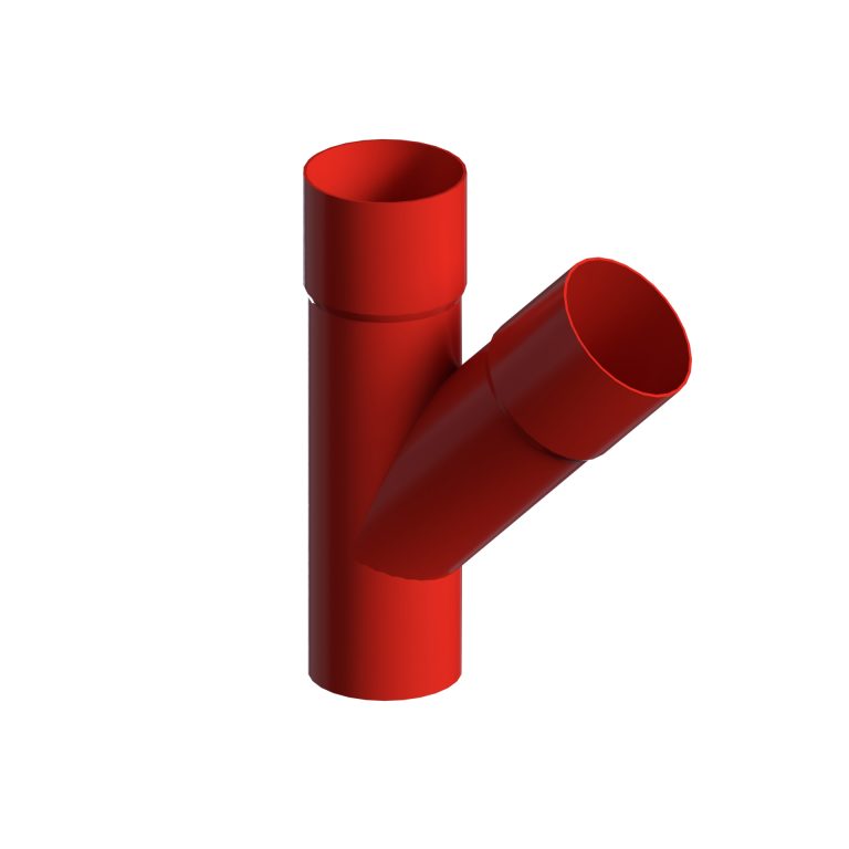 Aluminium 135-degree branch fitting for 76.2mm downpipe