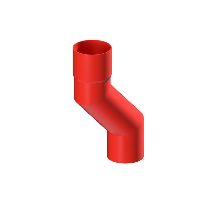 Aluminium 100mm projection offset for 76.2mm round downpipe