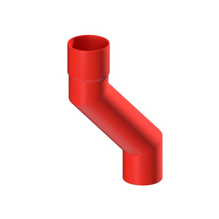 Aluminium 150mm projection offset fitting for 76.2mm round downpipe