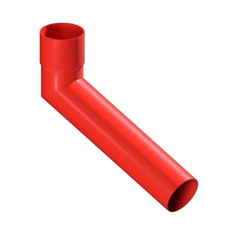 Aluminium long tailed elbow with 300mm projection for 76.2mm downpipe