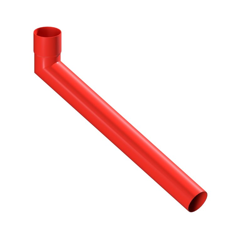 Aluminium 600mm projection elbow for 76.2mm round downpipe