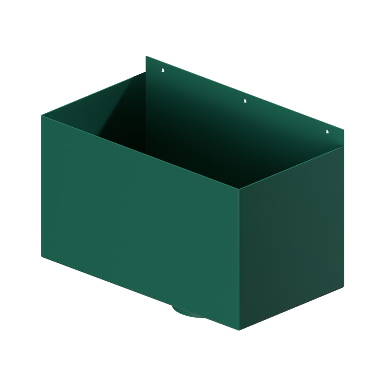 Contemporary aluminium box rainwater hopper with 30mm offset