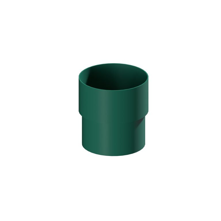 Connector for contemporary round 101.6mm aluminium downpipe