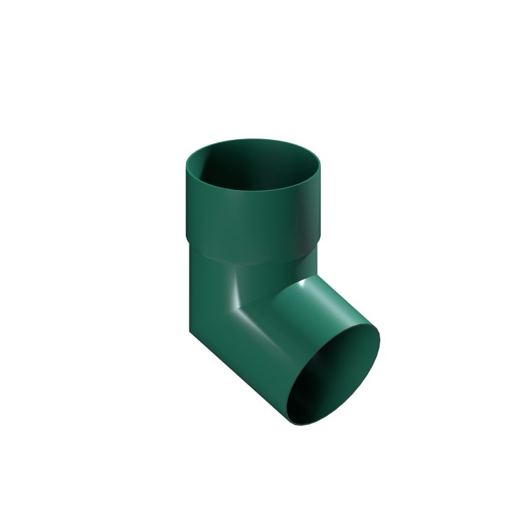 Contemporary round 101.6mm aluminium downpipe elbow at 112.5 degrees