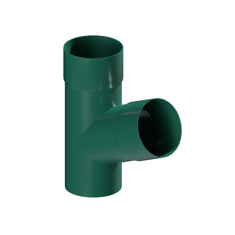 Contemporary round 101.6mm aluminium downpipe branch at 112.5 degrees