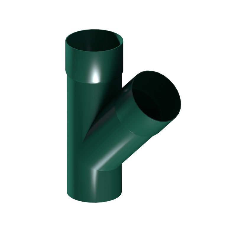 Contemporary round 101.6mm aluminium downpipe branch at 135 degrees