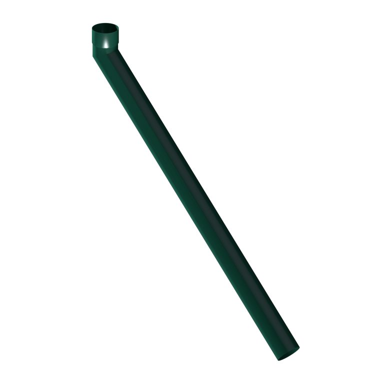 Contemporary round 101.6mm aluminium 135-degree long tailed elbow with 1000mm projection