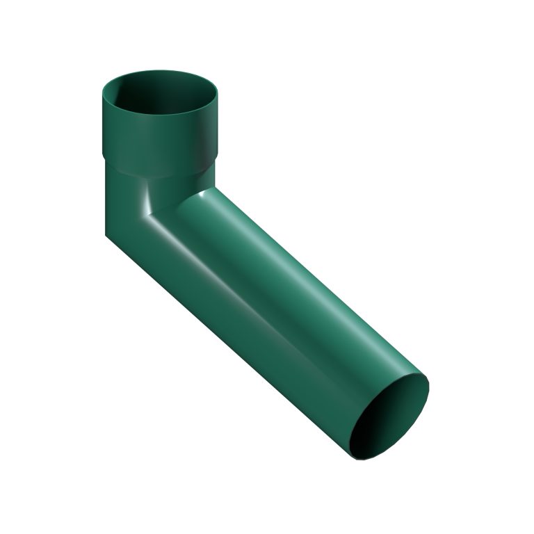 Contemporary round 101.6mm aluminium long tailed elbow with 300mm projection