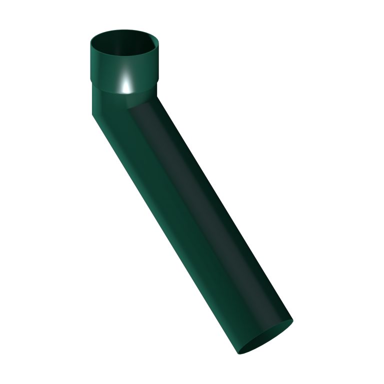 Contemporary round 101.6mm aluminium 135-degree long tailed elbow with 300mm projection