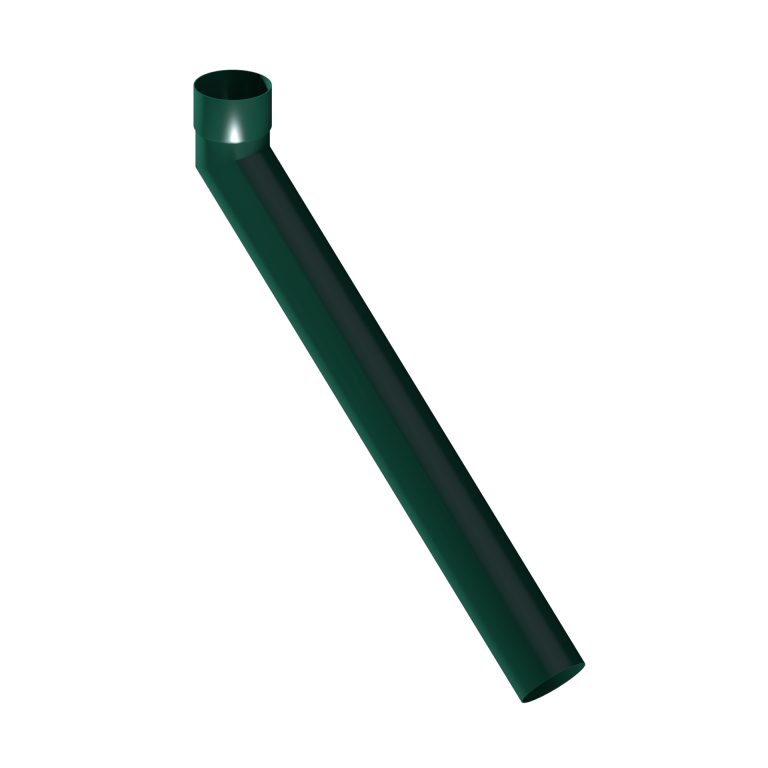 Contemporary round 101.6mm aluminium 135-degree long tailed elbow with 600mm projection