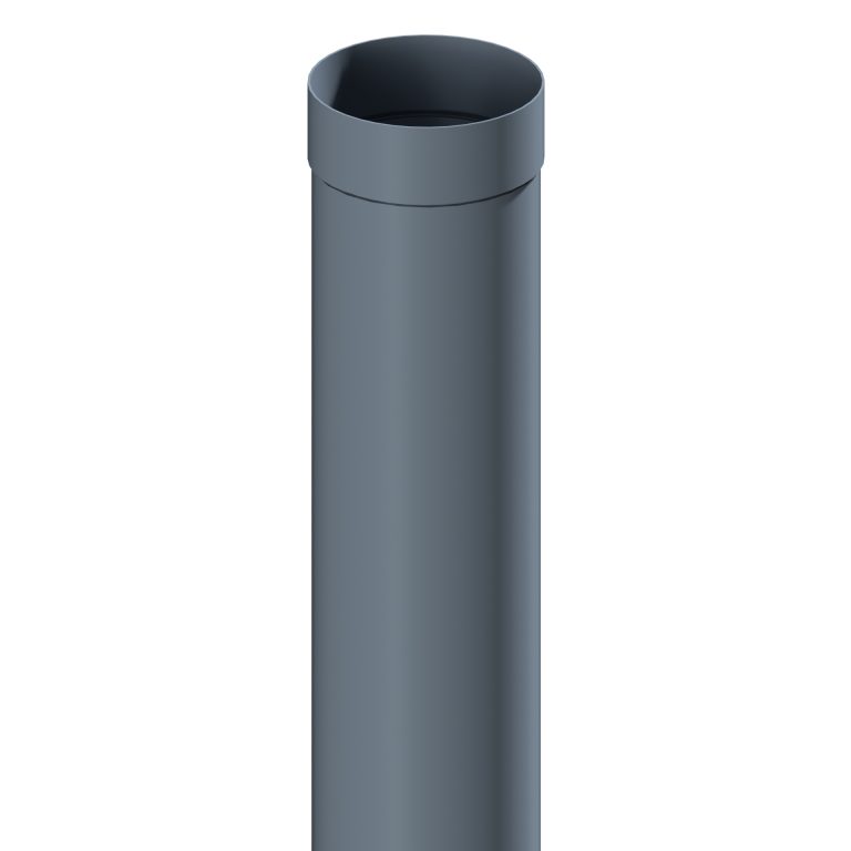 Contemporary 152.4mm diameter round aluminium downpipe with socket