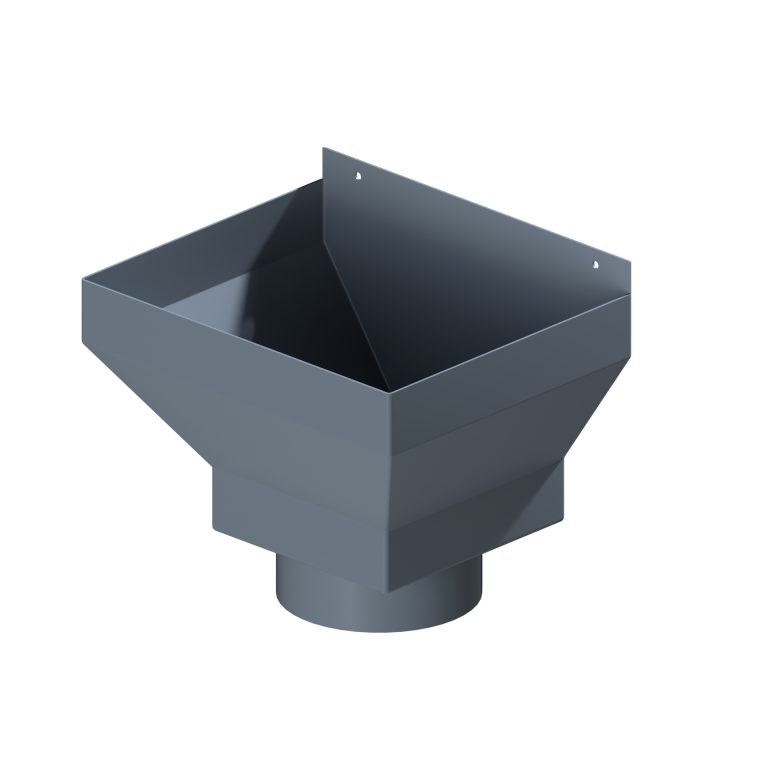 152.4mm aluminium rainwater hopper with 30mm offset