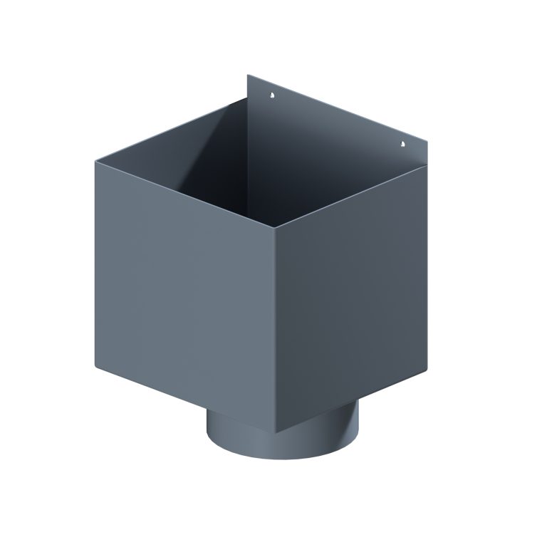 Aluminium 152.4mm box rainwater hopper 250x225x225mm