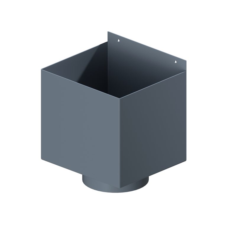 Aluminium box rainwater hopper with 30mm offset