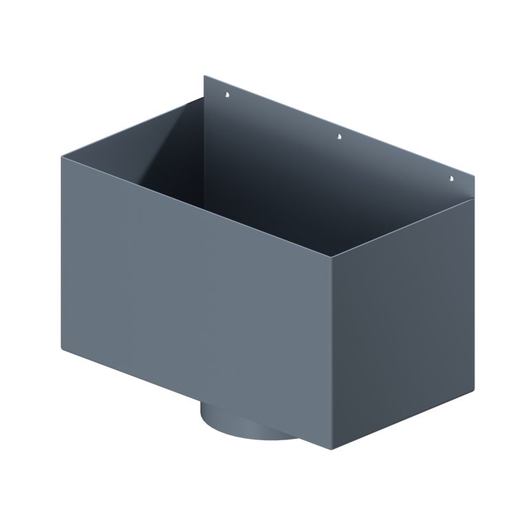Aluminium 152.4mm box hopper with 30mm offset