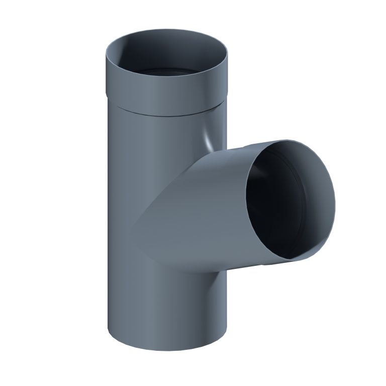 Aluminium 112.5-degree branch fitting for 152.4mm round downpipe