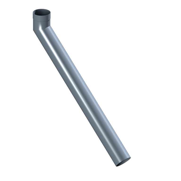 Aluminium 135-degree long tailed elbow with 1000mm projection for round downpipe