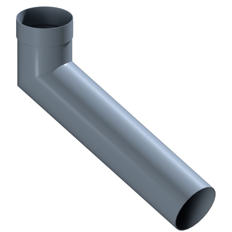 Aluminium long tailed elbow with 600mm projection for 152.4mm downpipe