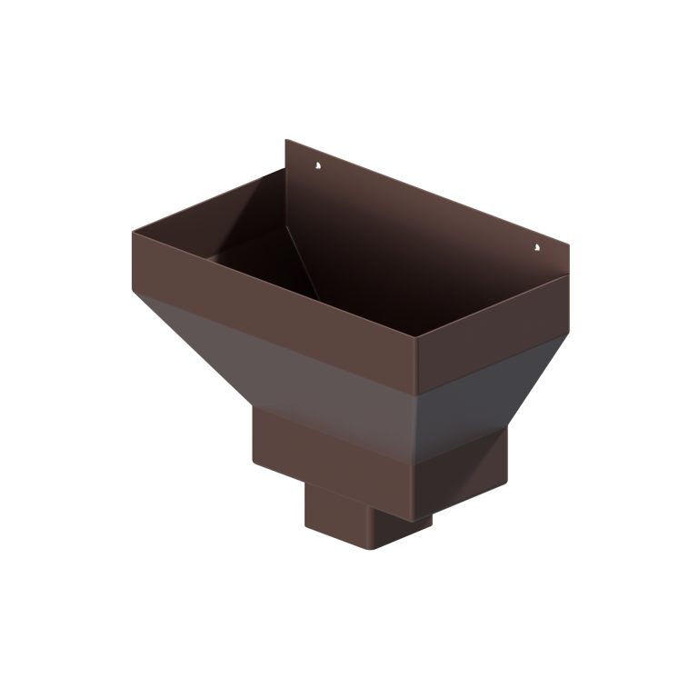 Contemporary square 76.2mm aluminium rainwater hopper with 30mm offset