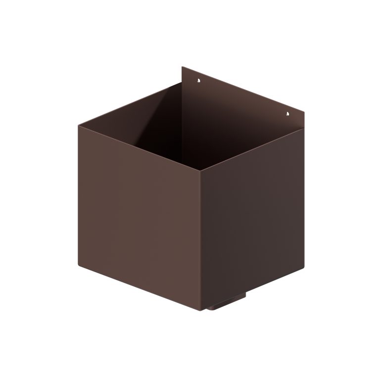 Contemporary square 76.2mm aluminium box rainwater hopper with 30mm offset