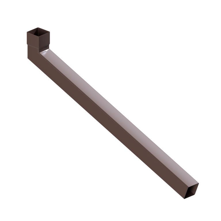 Contemporary square 76.2mm aluminium 112.5° long tailed elbow with 1000mm projection