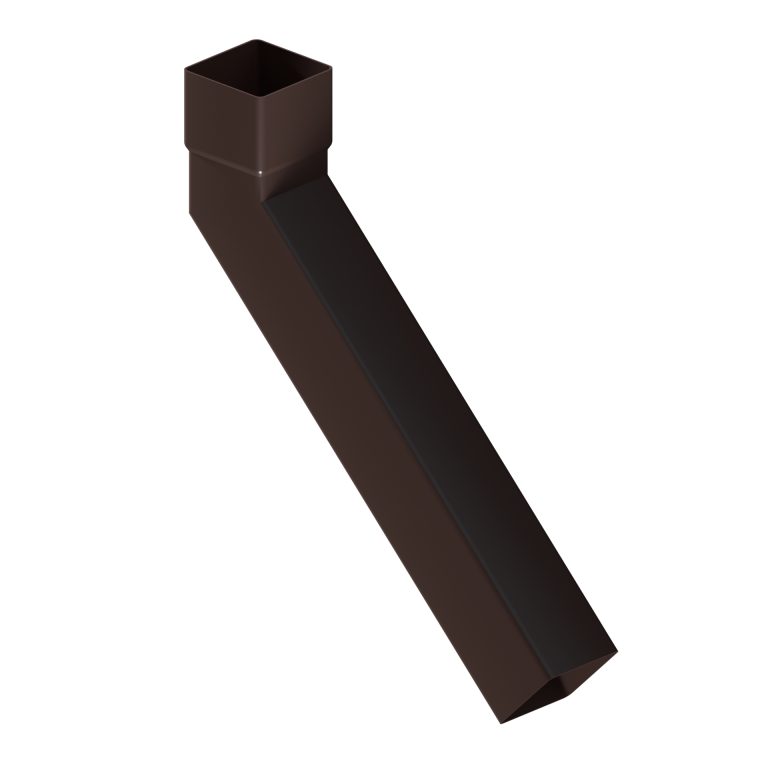 Contemporary square 76.2mm aluminium 135° long tailed elbow with 300mm projection