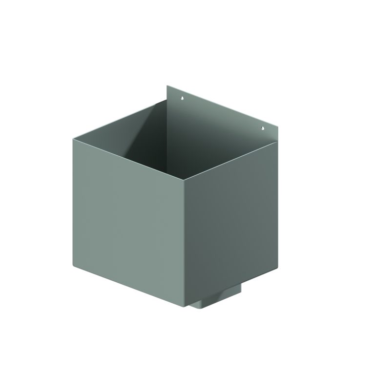 Contemporary square 101.6mm aluminium box rainwater hopper 250x225x225mm