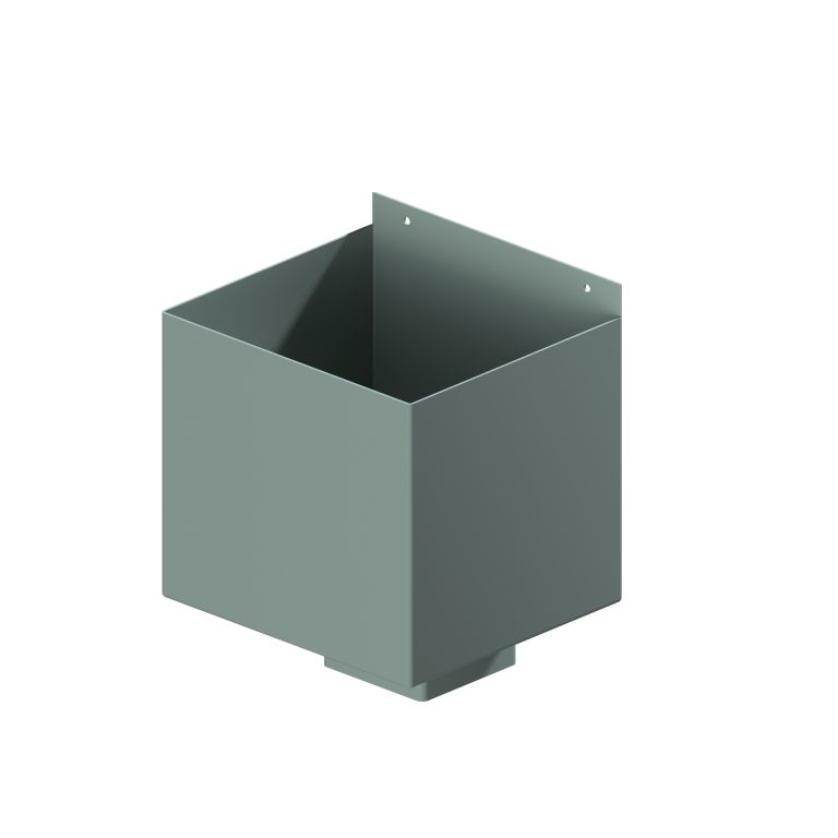 Contemporary square 101.6mm aluminium box rainwater hopper with 30mm offset