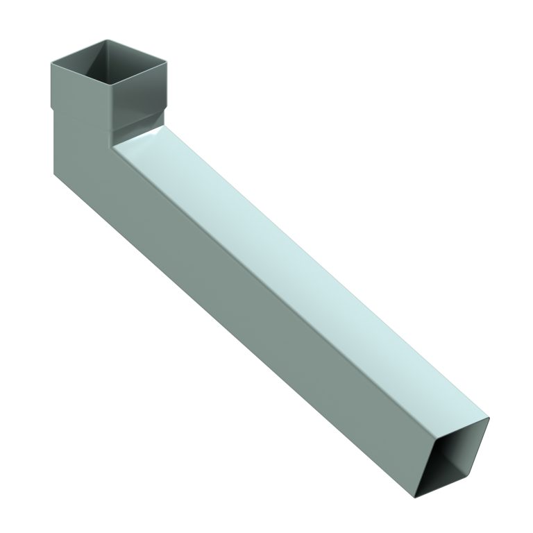 600mm long tail elbow 112.5 degree for contemporary rectangular aluminium downpipe