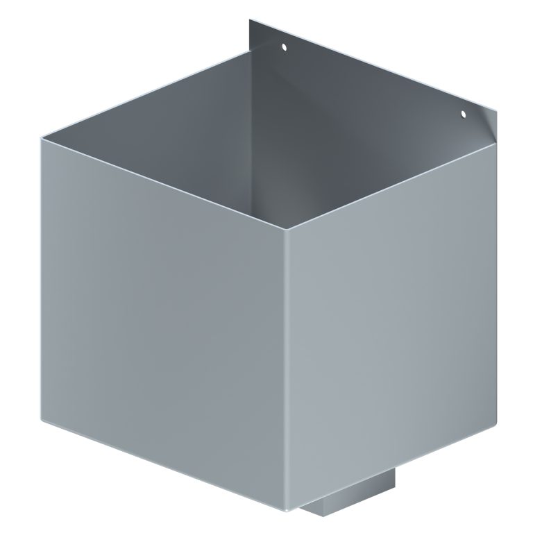 Contemporary rectangular aluminium box rainwater hopper with 30mm offset