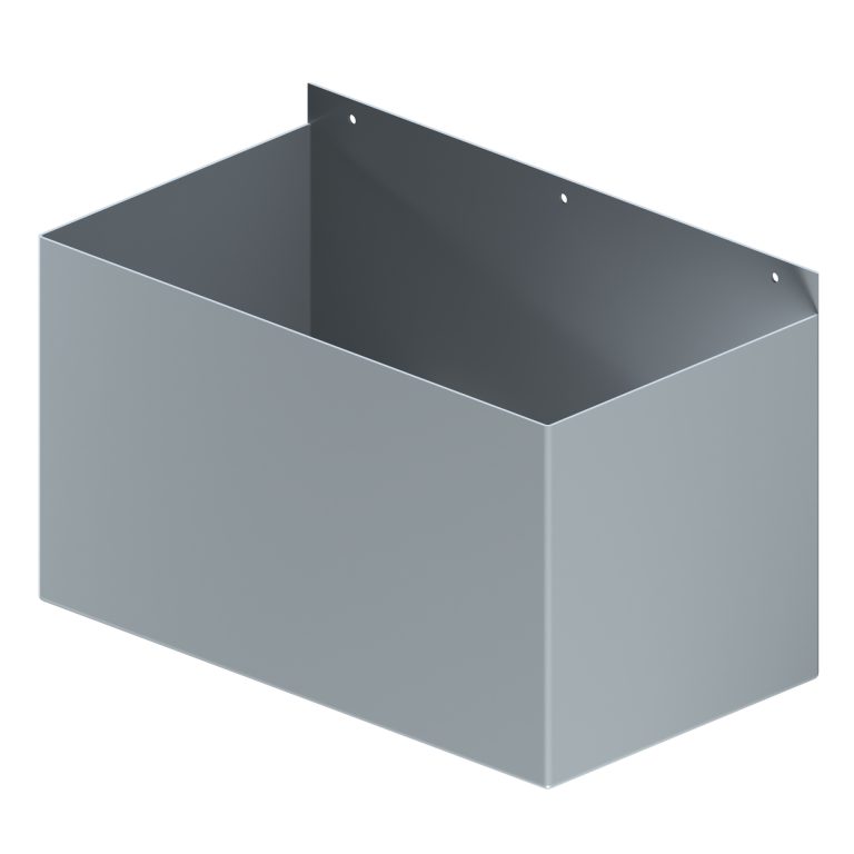 Contemporary rectangular aluminium box rainwater hopper 400x225x225mm