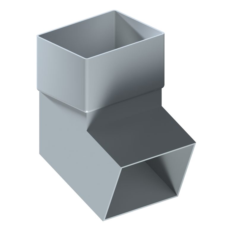 112.5 degree standard elbow for 101.6 x 76.2mm contemporary rectangular aluminium downpipe