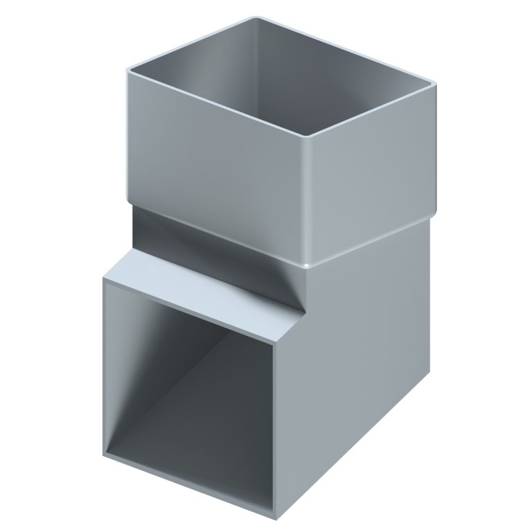 Pipe shoe for contemporary rectangular aluminium downpipe