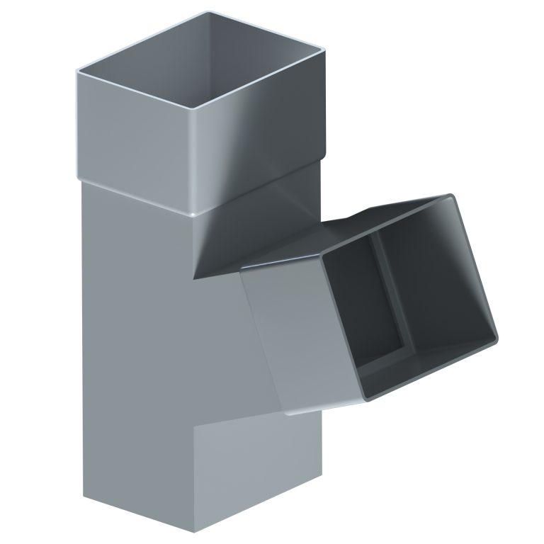 112.5 degree branch for contemporary rectangular aluminium downpipe
