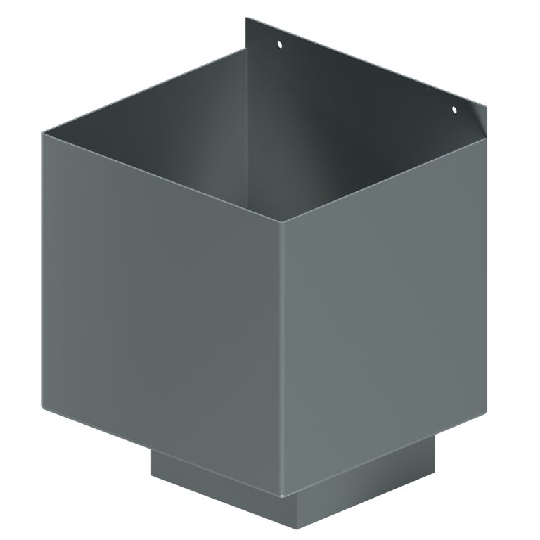 Contemporary square 150mm aluminium box rainwater hopper 250x225x225mm