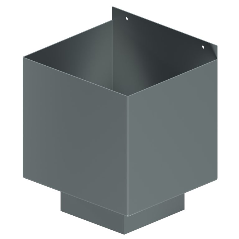 Contemporary square 150mm aluminium box rainwater hopper with 30mm offset
