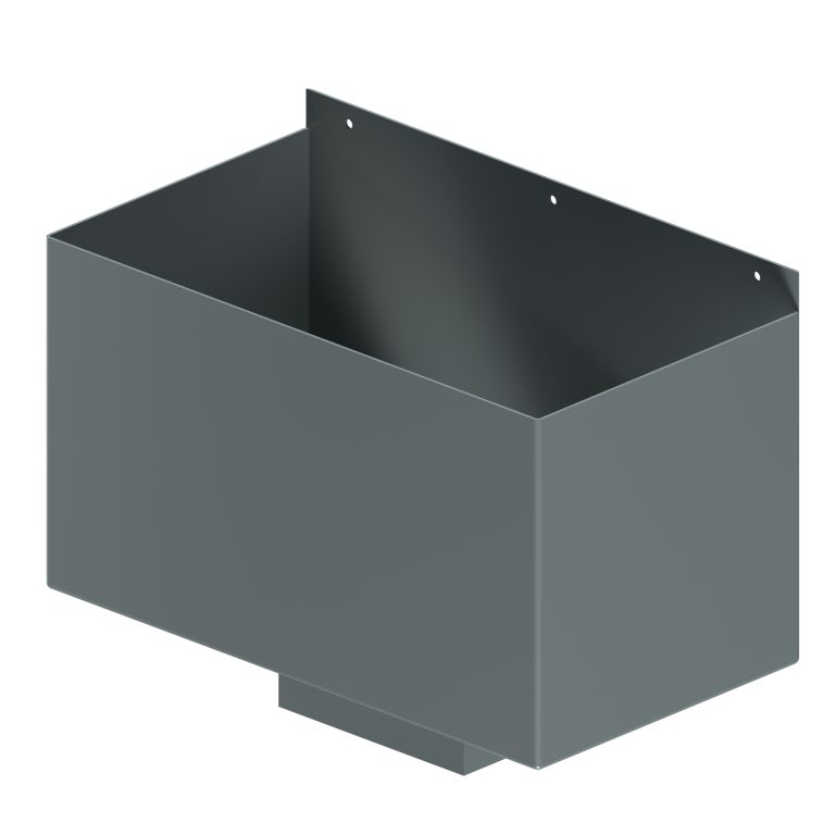 Contemporary square 150mm aluminium box rainwater hopper 400x225x225mm