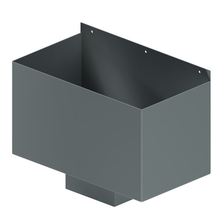 Contemporary square 150mm aluminium box rainwater hopper with 30mm offset