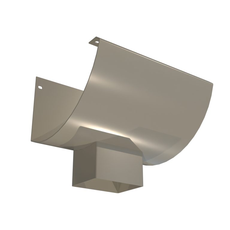 Rectangular aluminium outlet for HR215 gutter systems with 76.2 x 101.6mm dimensions