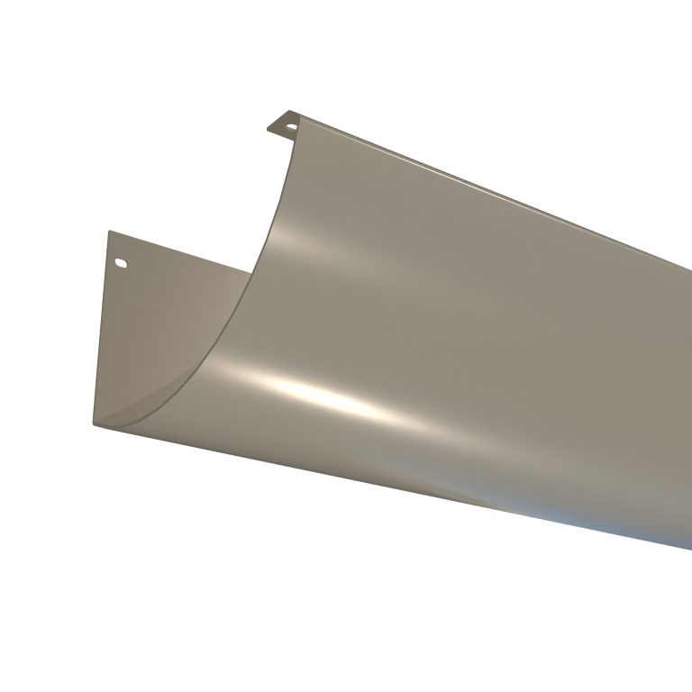 HR215 aluminium gutter in 3 metre lengths with high-capacity half-round profile